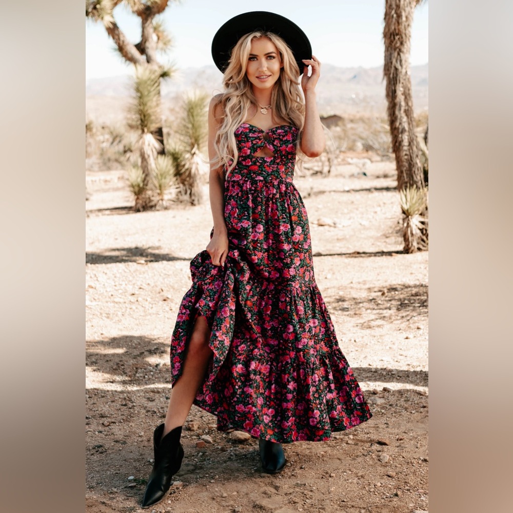 Nanamacs Floral Strapless Maxi Dress